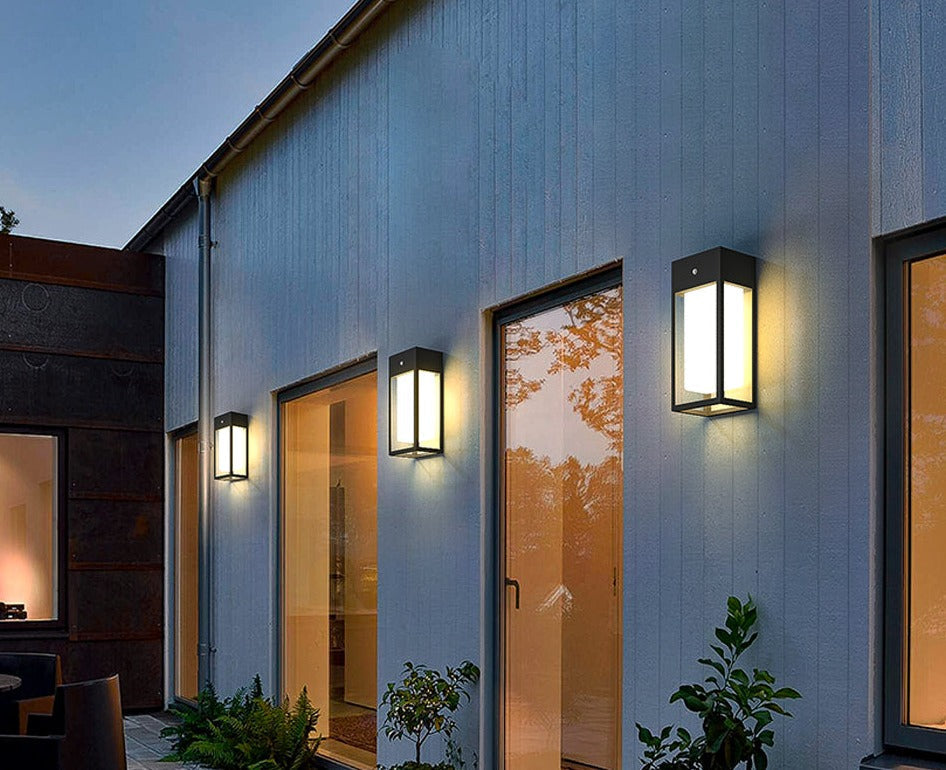 Carvallo-vägglampa LumiVita | Med skymningssensor | Rostfritt stål & aluminium | IP65 Väderbeständig | LED Varma vita