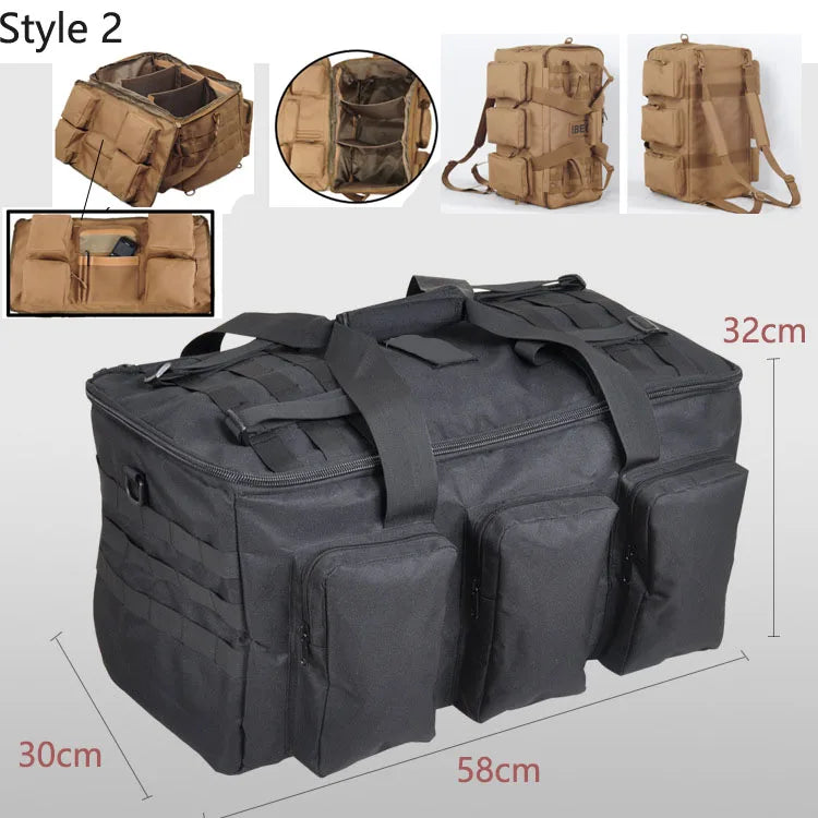 Carvallo 55L Ryggsäck | Militärt Molle-system | Extra mycket förvaring | Robust nylon – Svart/Khaki/Grön