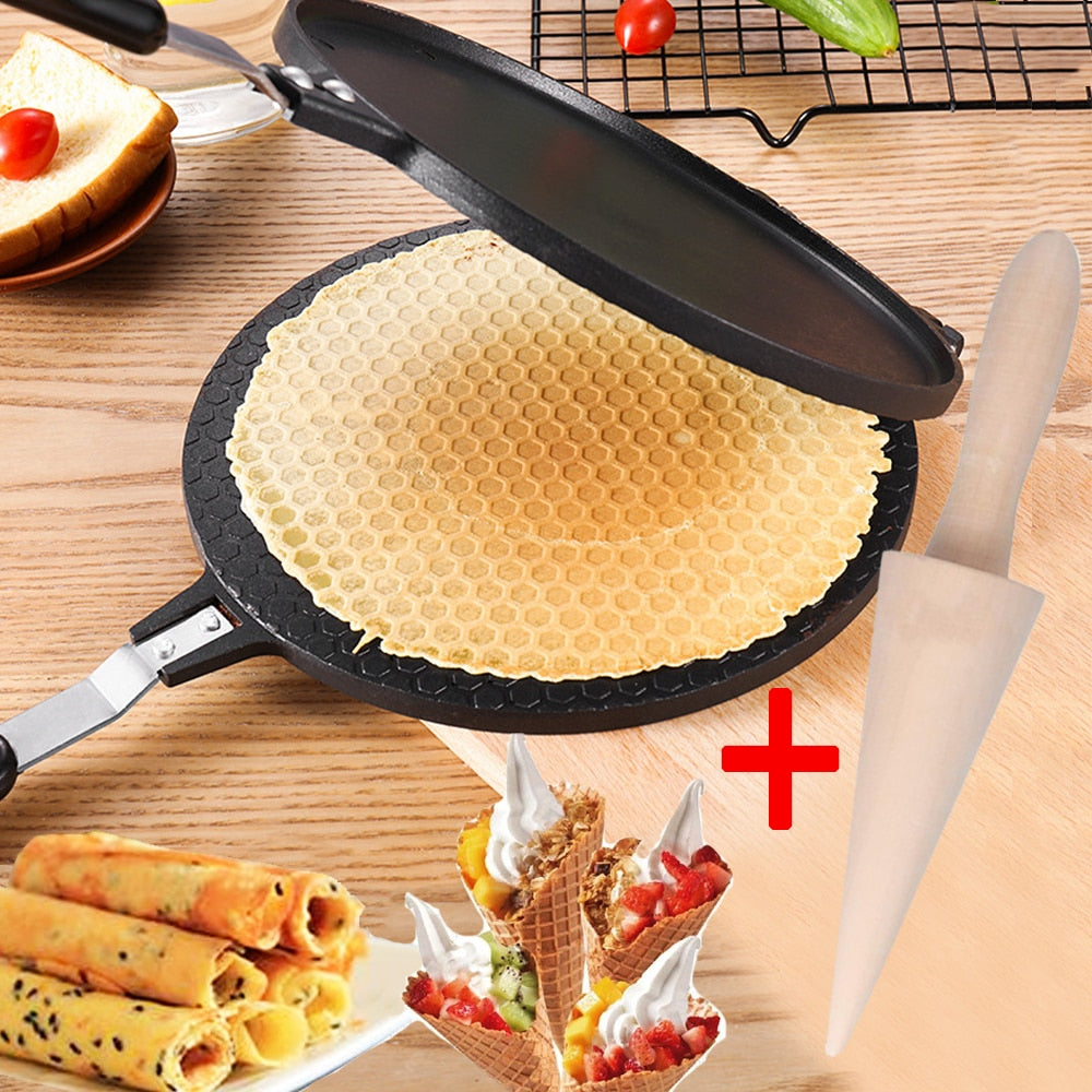 Carvallo Waffle Pan with Shape | Quick Breakfast Delight | For Children & Family | Stainless Steel with Non-Stick Handle