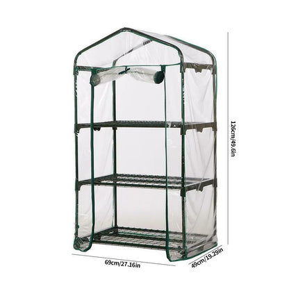Carvallo Mini Transparent PVC-växthusfolie | Vattentät &amp; UV-beständig | För 2–5 våningar | Med dragkedje-framdörr