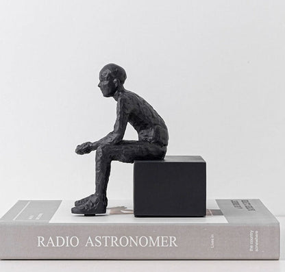 Modern Abstrakt Sittande Skulptur för Konstnärlig Heminredning