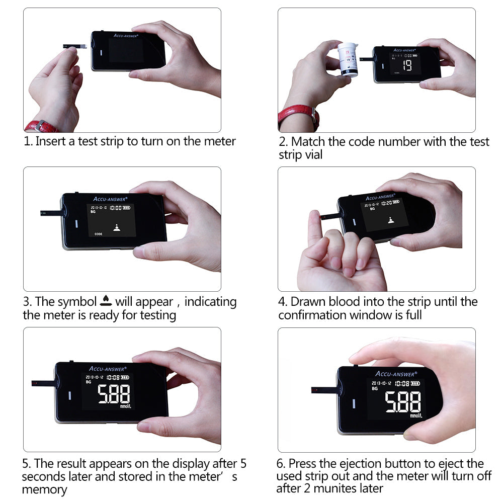 4 I 1 Multifunktionell Hälsmonitor: Kolesterol, Glukos & Urinsyra