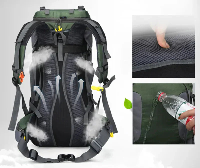 Carvallo Rucksack DryHike 60L | Vattentät & Robust | Ergonomiskt bärsystem | För vandring & camping