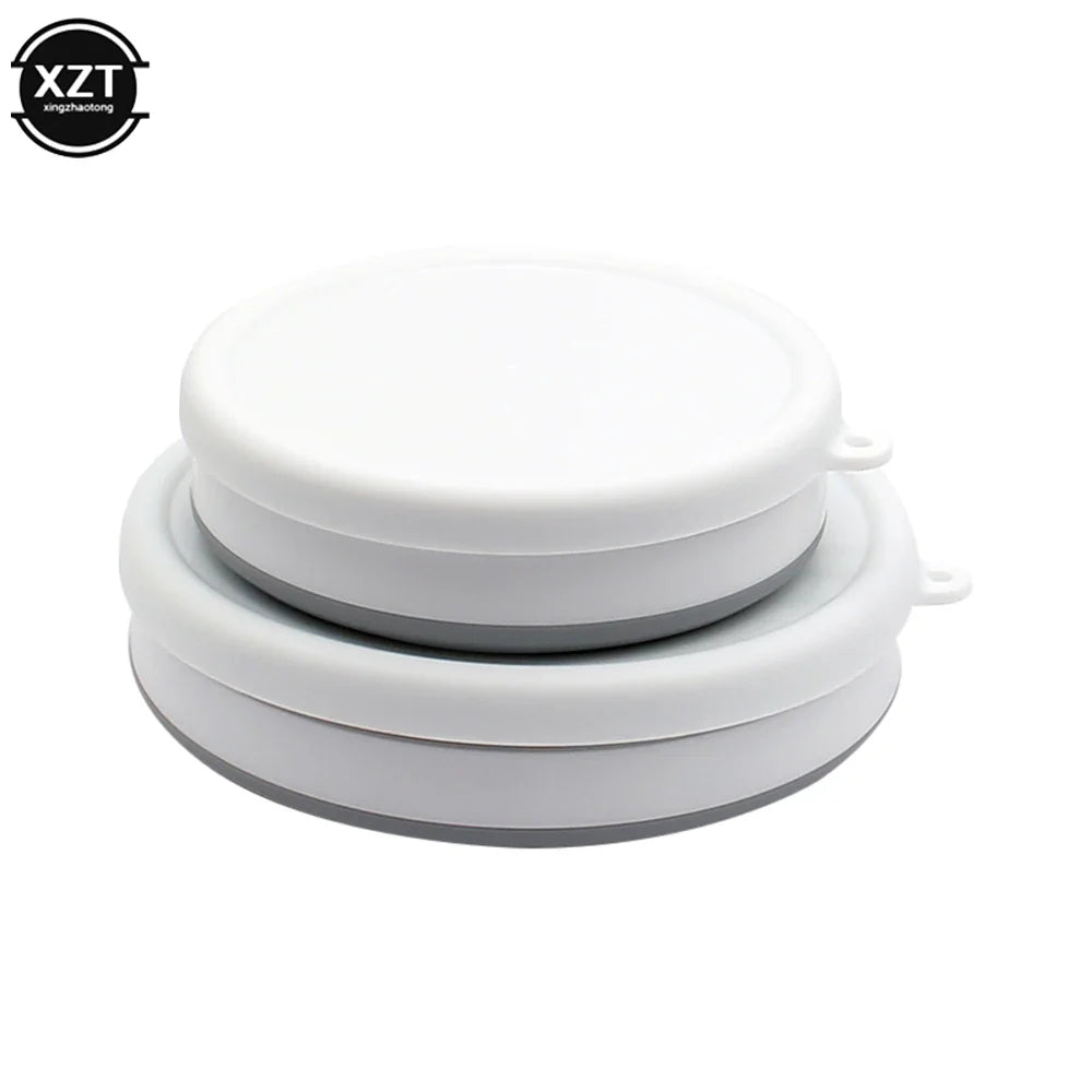 Carvallo Fällbar Silikonskål med Lock | 550 ml / 950 ml | För Camping, Resa & Kök | Värmebeständig & Bärbar