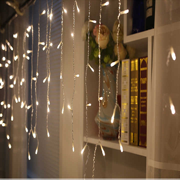 LED stjärnhimmel istapp ljusslinga – Dekorativa ljusgardiner för jul och trädgård