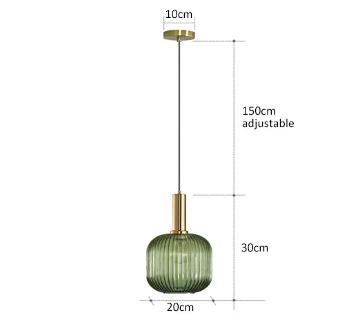 Färgglad Retro Glas Pendellampa – Kreativ LED Hängande Lampa för Vardagsrum och Sovrum