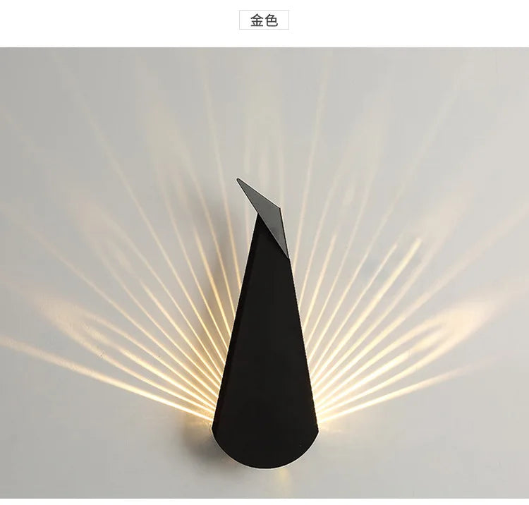 ElegantLicht - Påfågel Vägglampa Modern LED Vägglampa
