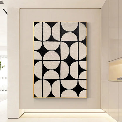 Noir Geometry - Handgjord oljemålning på duk