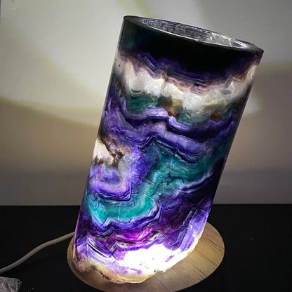 RainbowGlow – Fluorite table lamp with enchanting light effects for a calming atmosphere