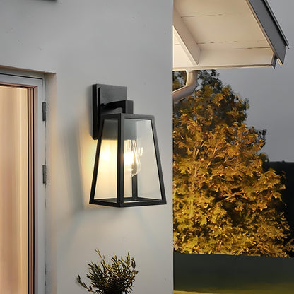 Belar - Glasklar svart burlampa utomhus vägglampa