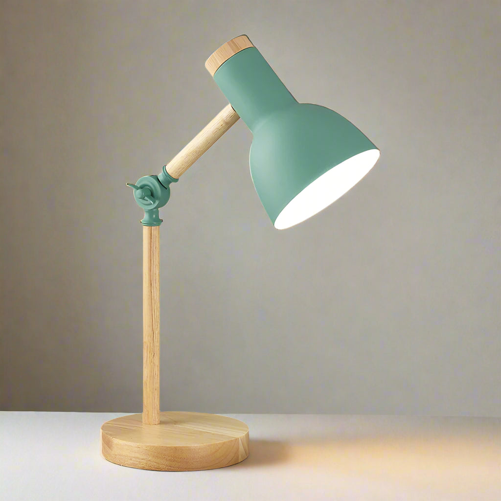 Royallure Wood Nordisk Skrivbordslampa - Justerbar, Minimalistisk Design, E26/E27 Sockel