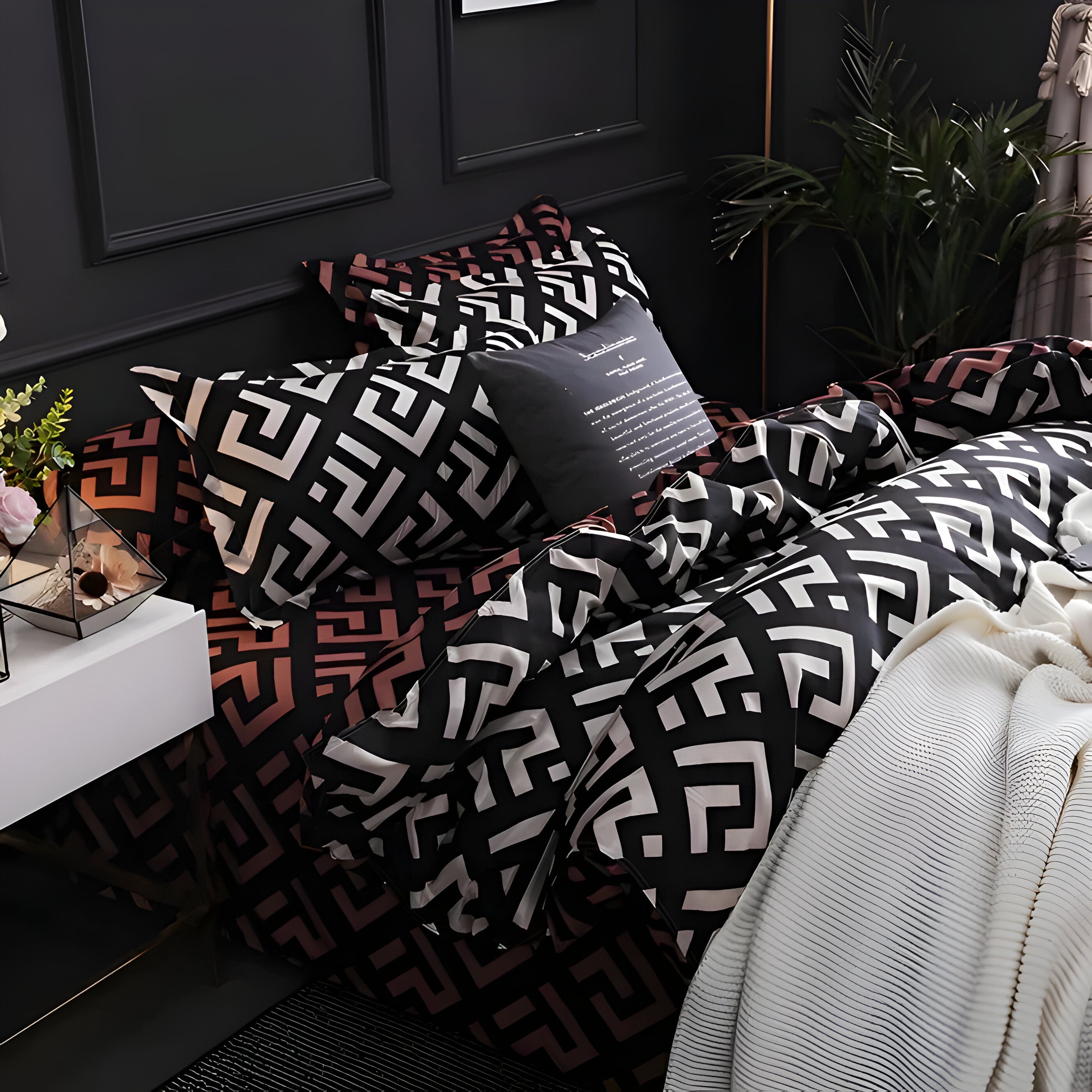 BlackBliss - Modernt Svart Sängklädesset