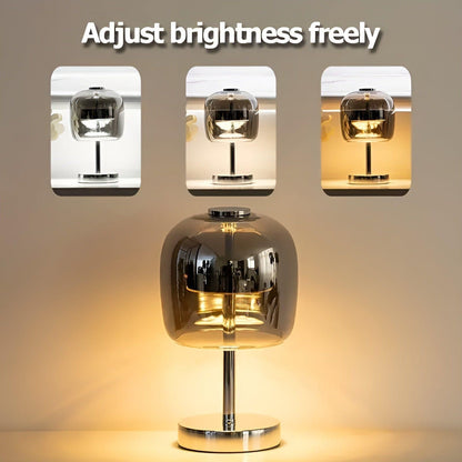Lux Shine Lampa - Elegant elektropanerad glas-skrivbordslampa för ambientbelysning