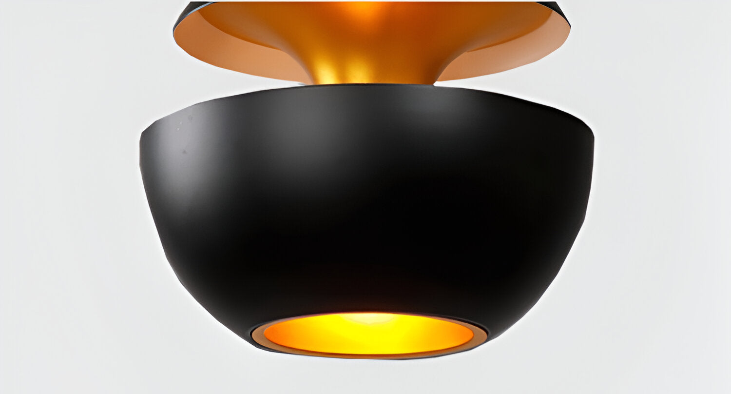 AppleGlow Taklampa – Konstnärlig E27 Taklampa i svart-vitt med solsdesign