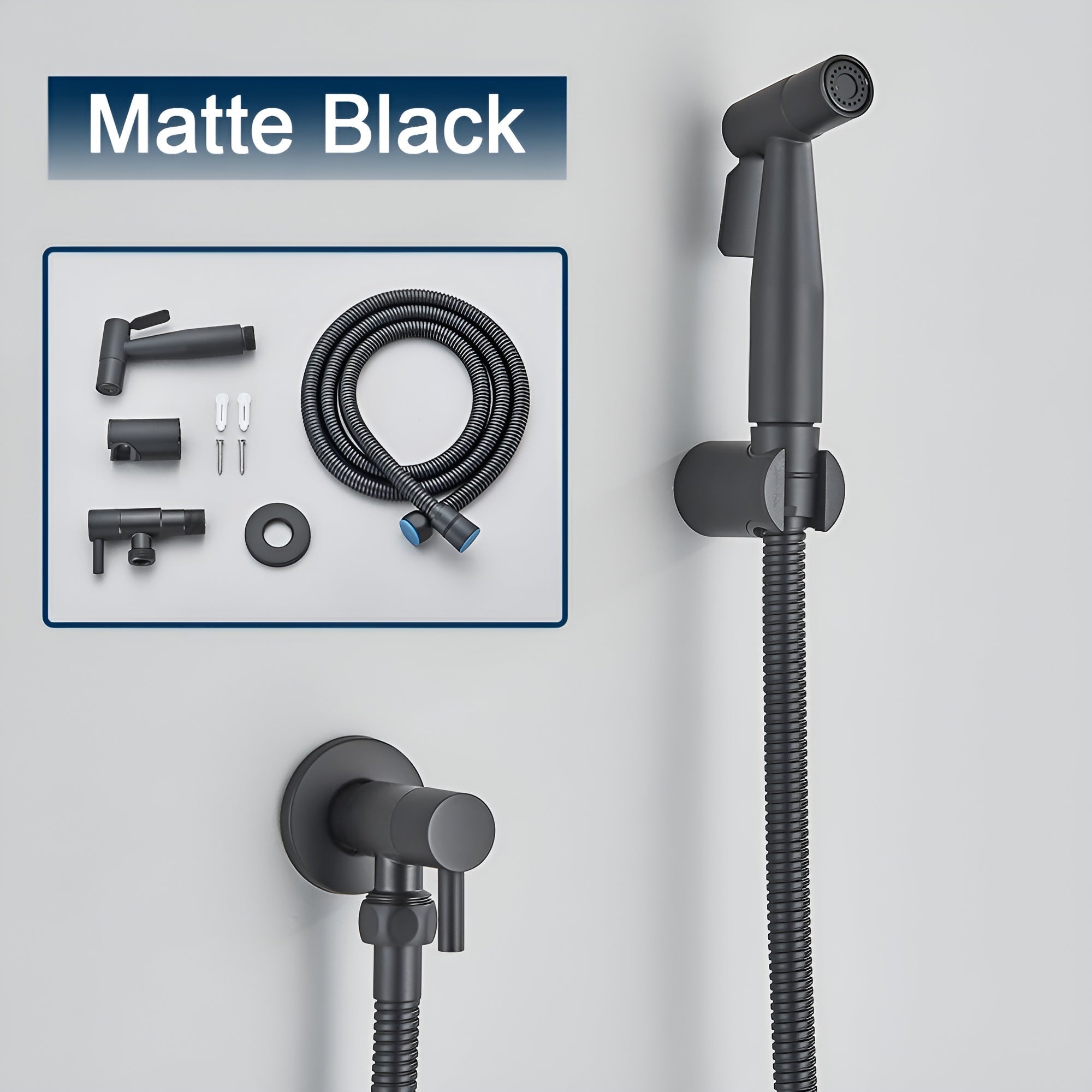 AquaGleam | Rostfri bidet-sprayhuvud med väggmontering – Hygienisk &amp; Hållbar