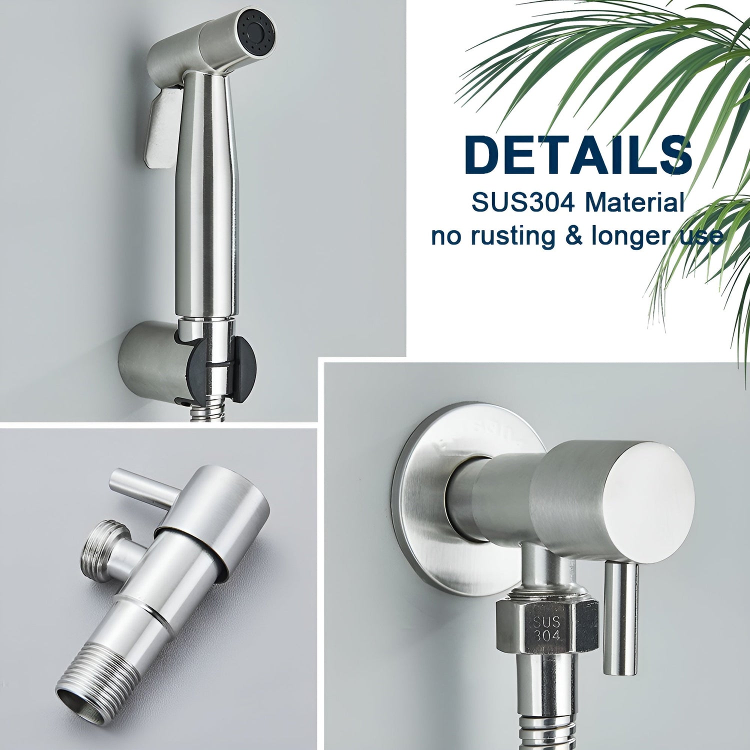 AquaGleam | Rostfri bidet-sprayhuvud med väggmontering – Hygienisk &amp; Hållbar