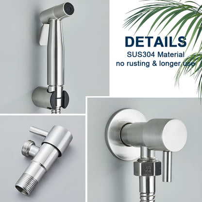 AquaGleam | Rostfri bidet-sprayhuvud med väggmontering – Hygienisk &amp; Hållbar