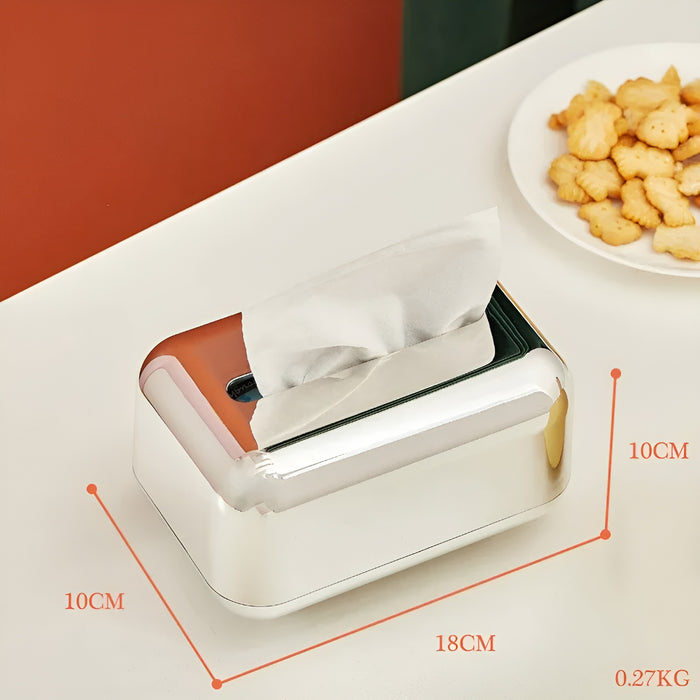 Carvallo Näsdukslåda | Spegel-Guld Finish | Högglans Design | Stilren & Ordentlig