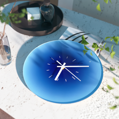 Solvyn Glow | Tyst glasväggklocka i rund form med färgövergång