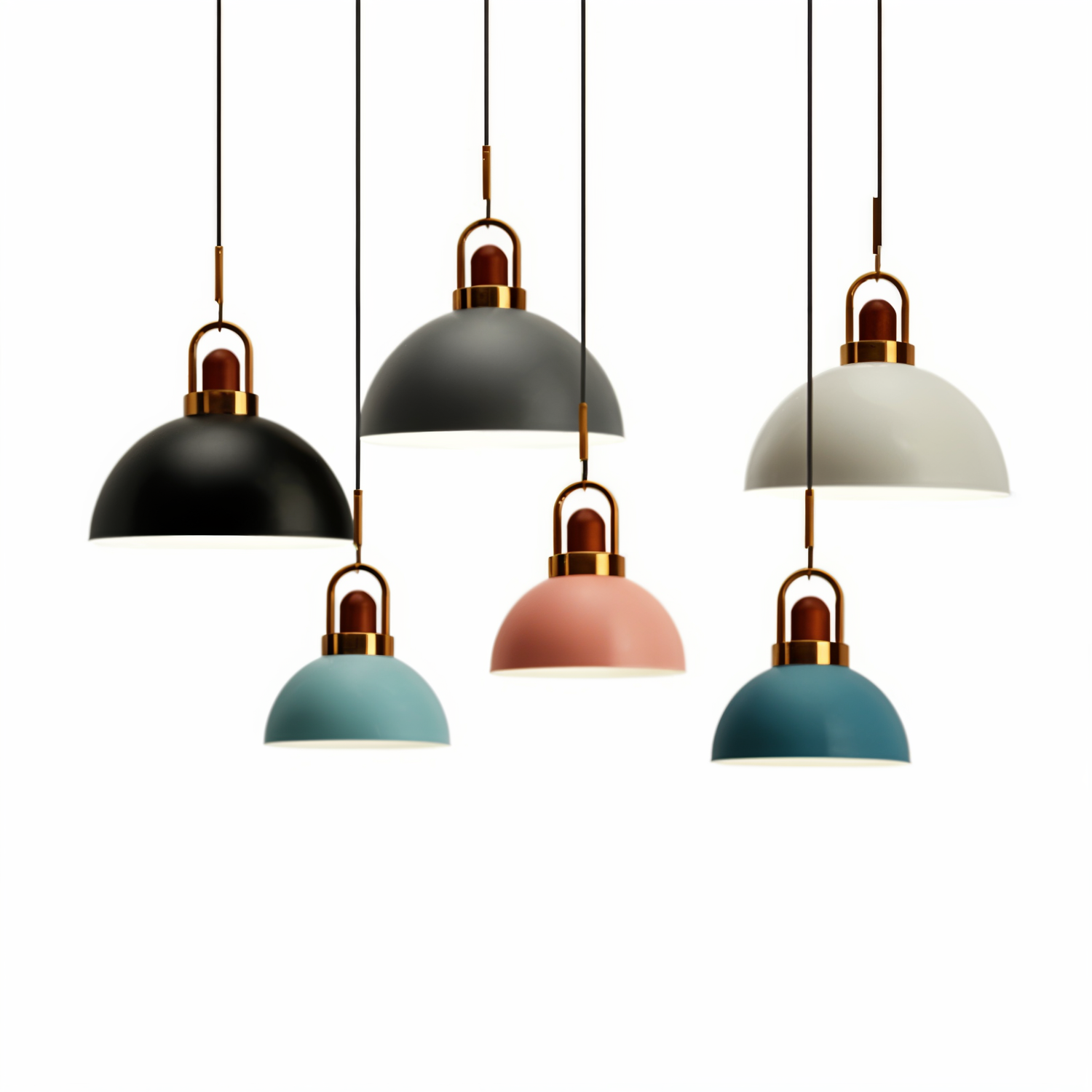 LumiMacaron Lampa | Nordisk metallhänglampa med LED, modern Macaron-design