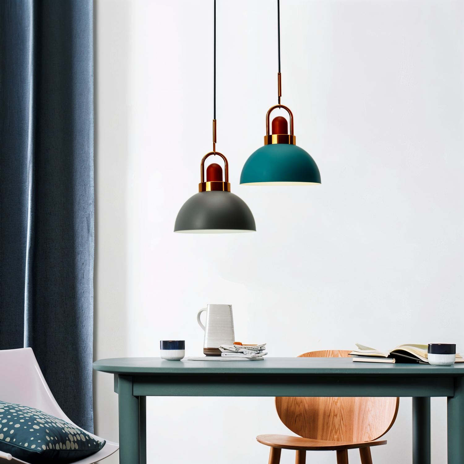 LumiMacaron Lampa | Nordisk metallhänglampa med LED, modern Macaron-design