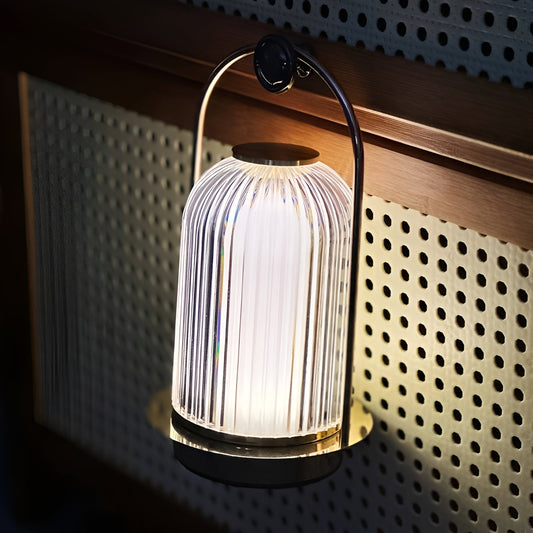 LumaLite Bärbar Akryl Bordslampa - Idealisk lampa för camping och hemmabruk med touchkontroll