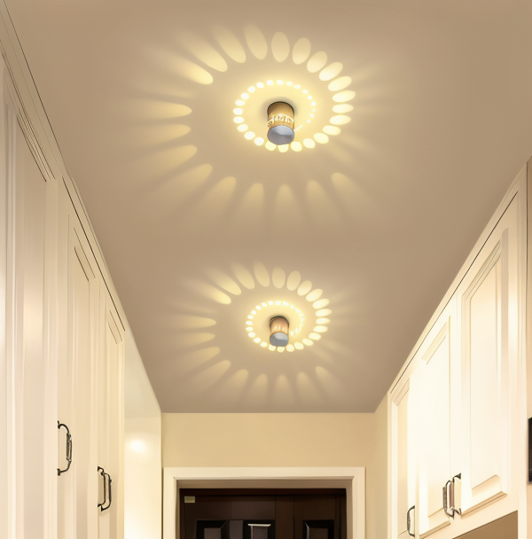 Lythera | Cylindrisk LED Vägglampa med färgad spiralbelysning
