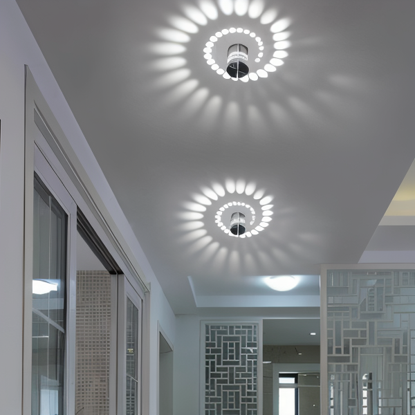 Lythera | Cylindrisk LED Vägglampa med färgad spiralbelysning