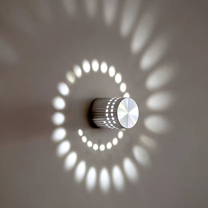 Lythera | Cylindrisk LED Vägglampa med färgad spiralbelysning