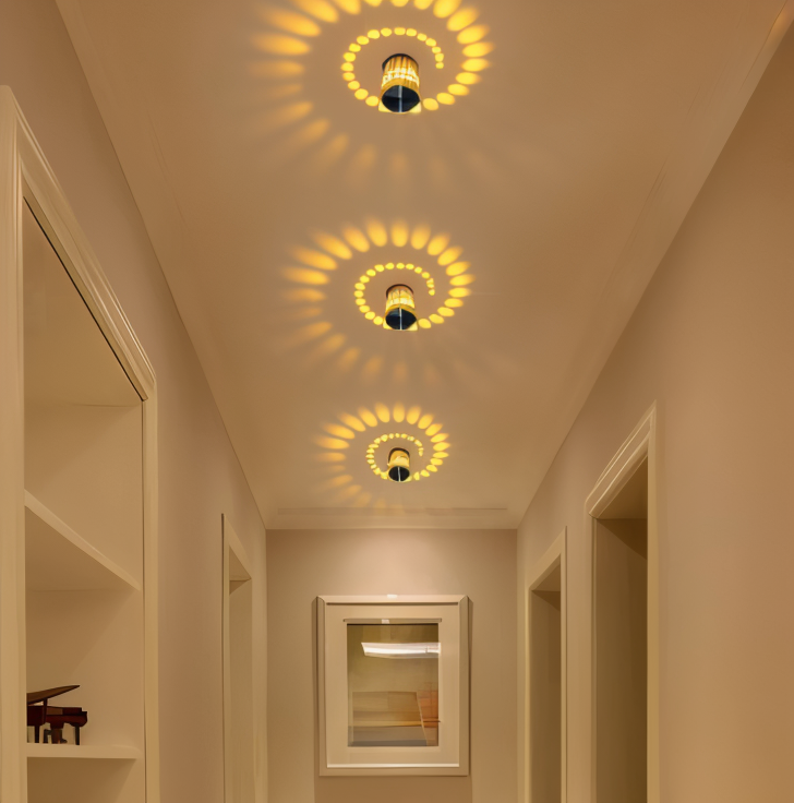 Lythera | Cylindrisk LED Vägglampa med färgad spiralbelysning