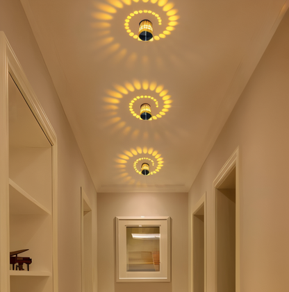 Lythera | Cylindrisk LED Vägglampa med färgad spiralbelysning
