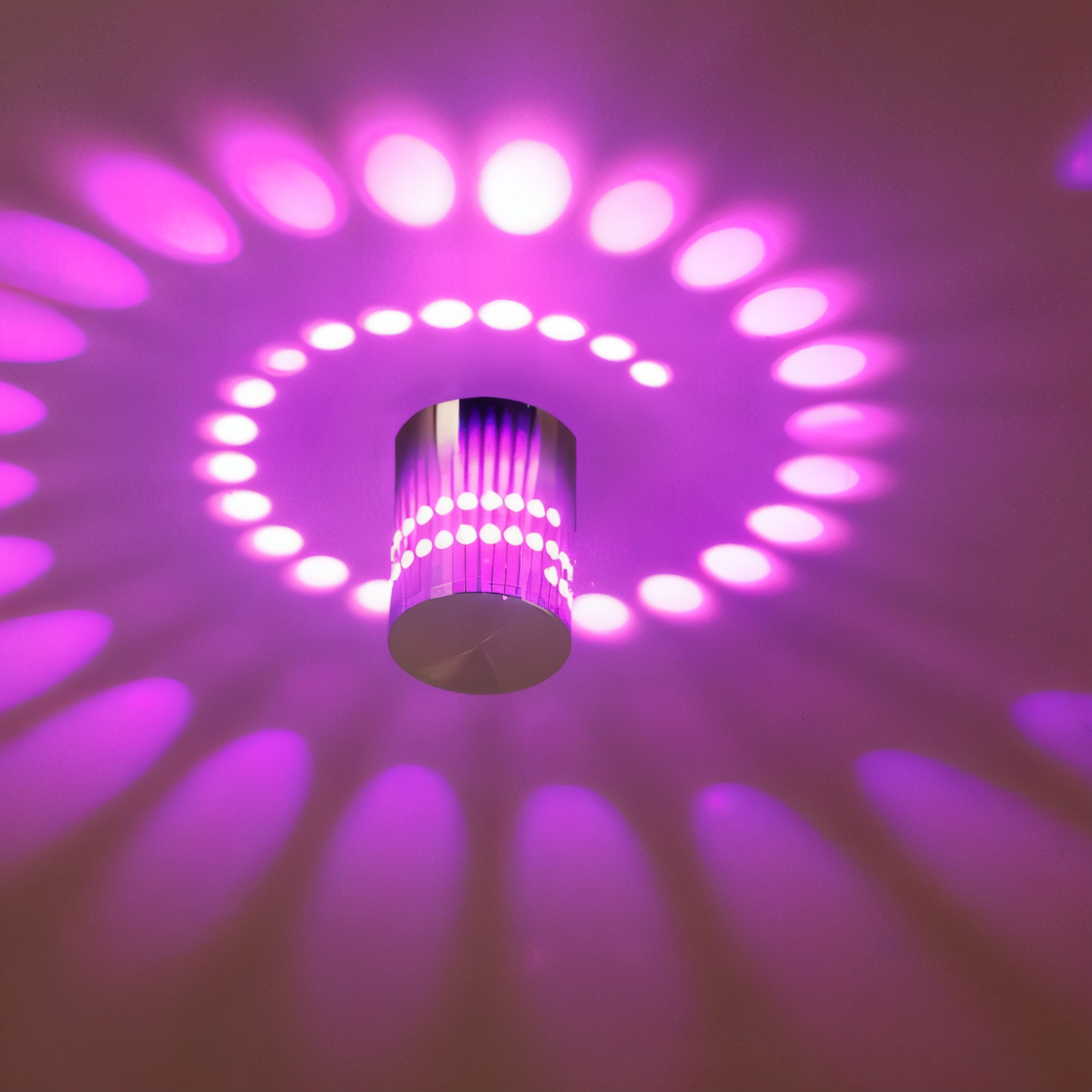Lythera | Cylindrisk LED Vägglampa med färgad spiralbelysning