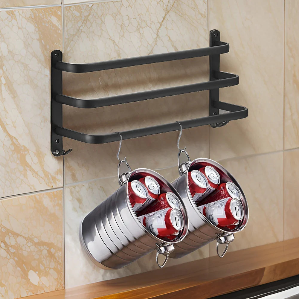 Carvallo – Platsbesparande väggmonterad stativ med stänger i flera nivåer och enkel installation