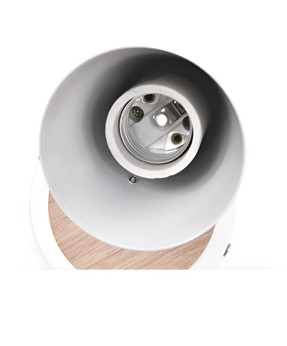 Skandinavisk Vägglampa | Justerbar 90° Ljus | Trä &amp; Pastell Metall | Modern Sängkammartillbehör