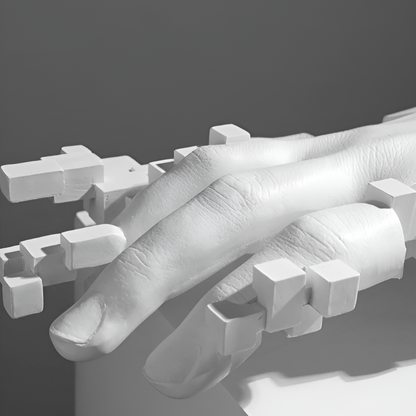 MosaicTouch - Abstrakt handstaty för modern inredning