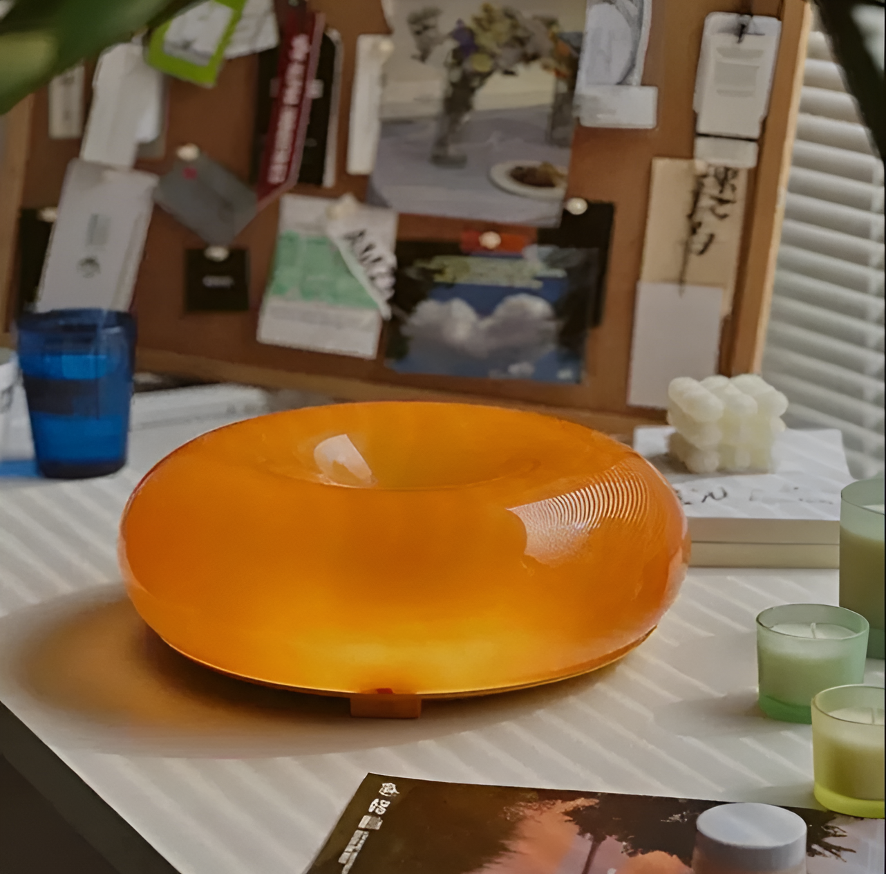 Orange Donut Lampa - Stilig Vägglampa och Bordslampa