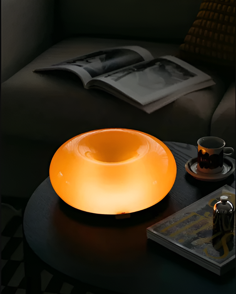 Orange Donut Lampa - Stilig Vägglampa och Bordslampa