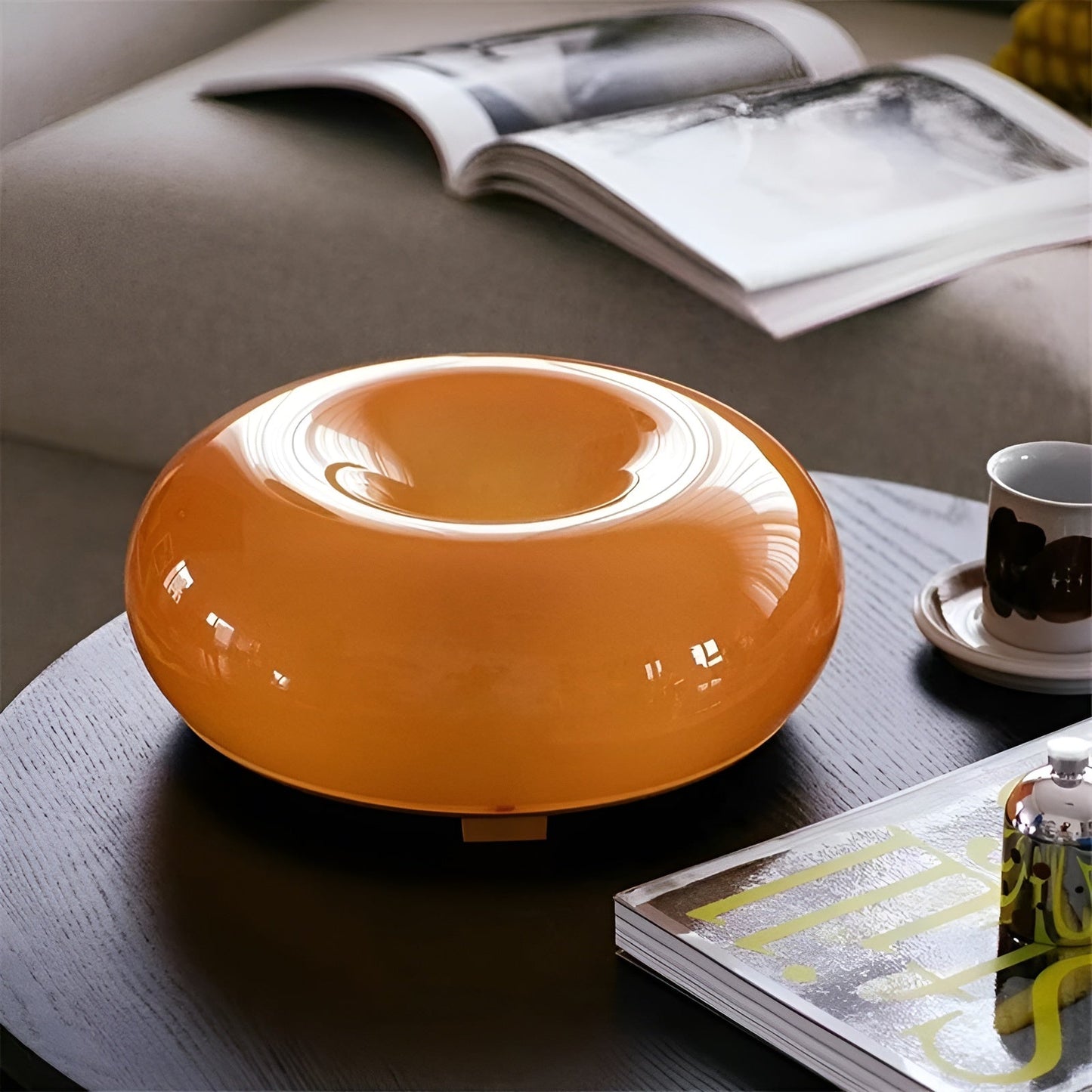 Orange Donut Lampa - Stilig Vägglampa och Bordslampa