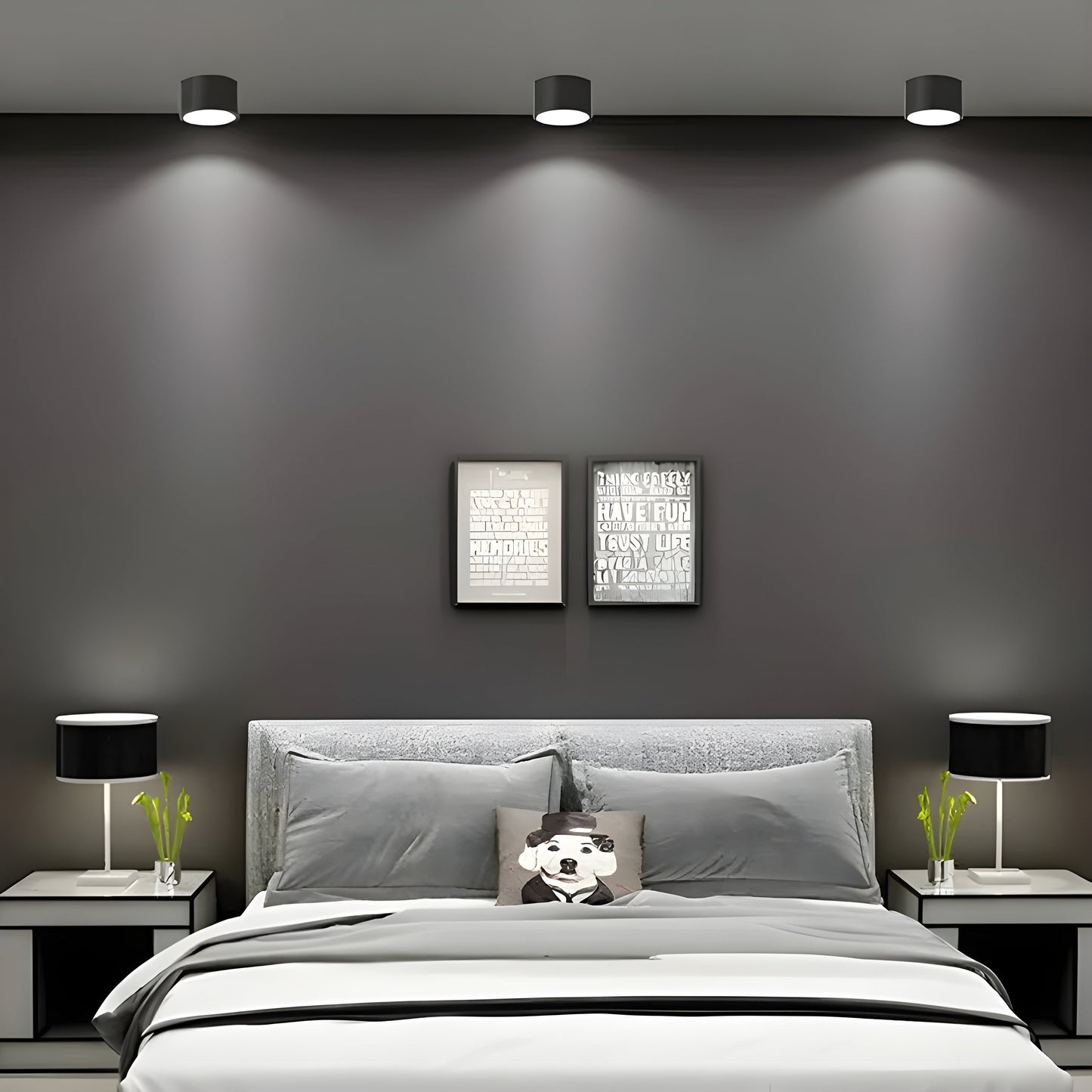 LED-taklampa i cylindrisk form – Varmt ljus i vintagestil industriell design | Med dekorativ detalj i trä