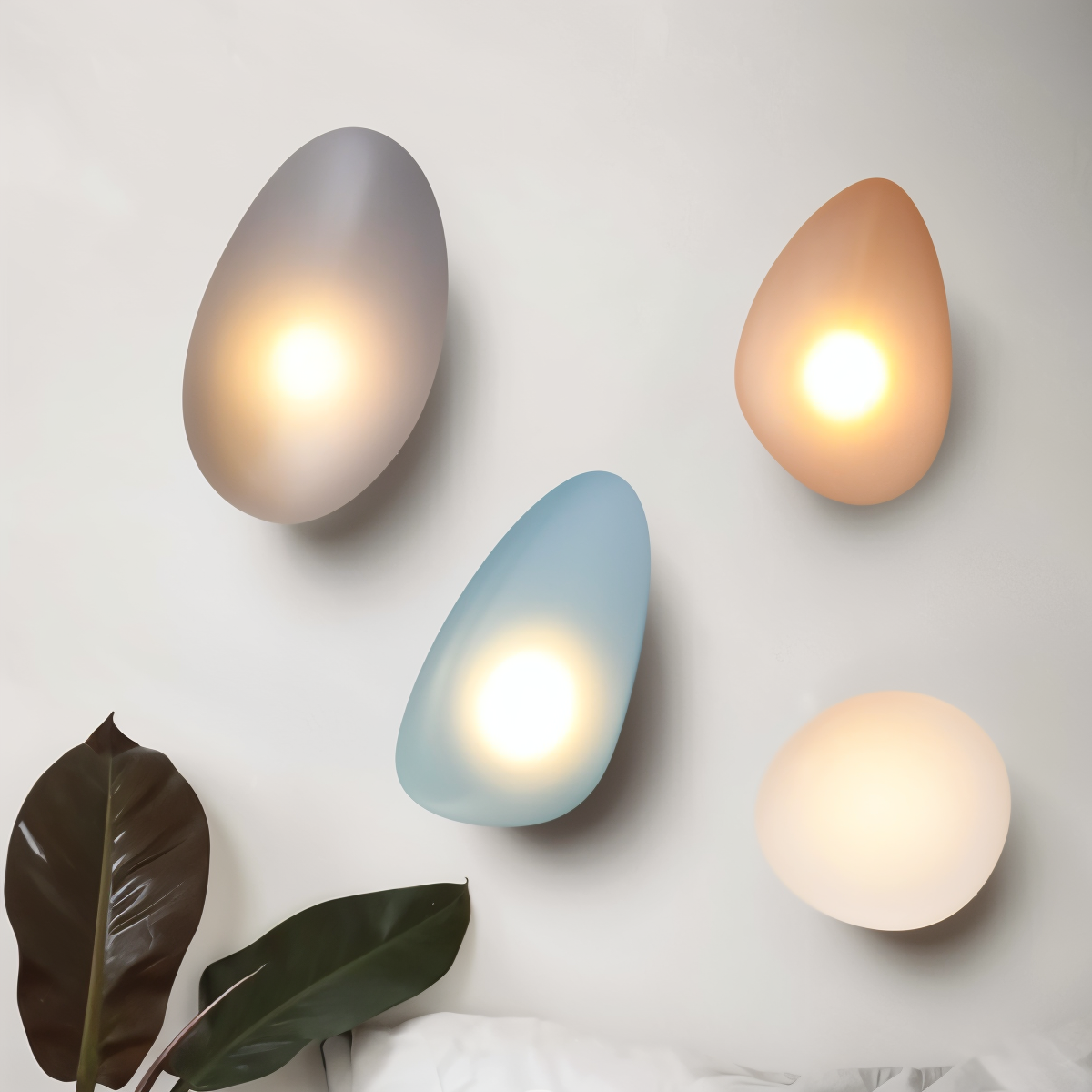 PebbleHue Vägglampa - LED Vägglampa i Glas i Nordisk Stil