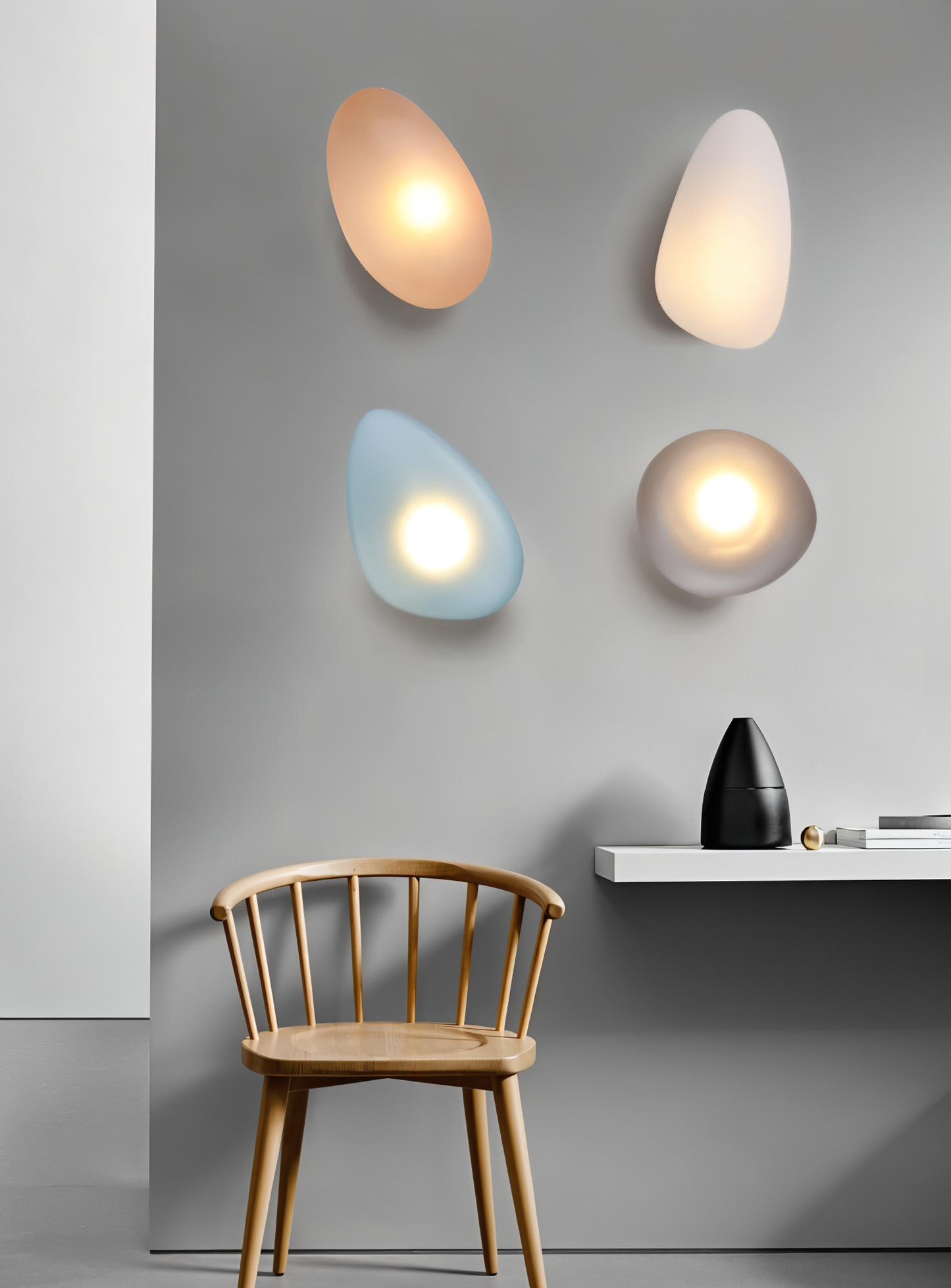 PebbleHue Vägglampa - LED Vägglampa i Glas i Nordisk Stil
