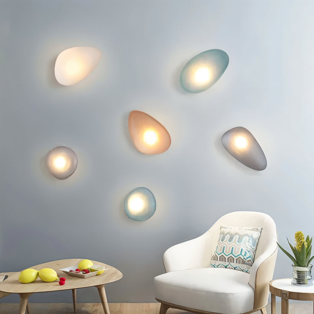 PebbleHue Vägglampa - LED Vägglampa i Glas i Nordisk Stil