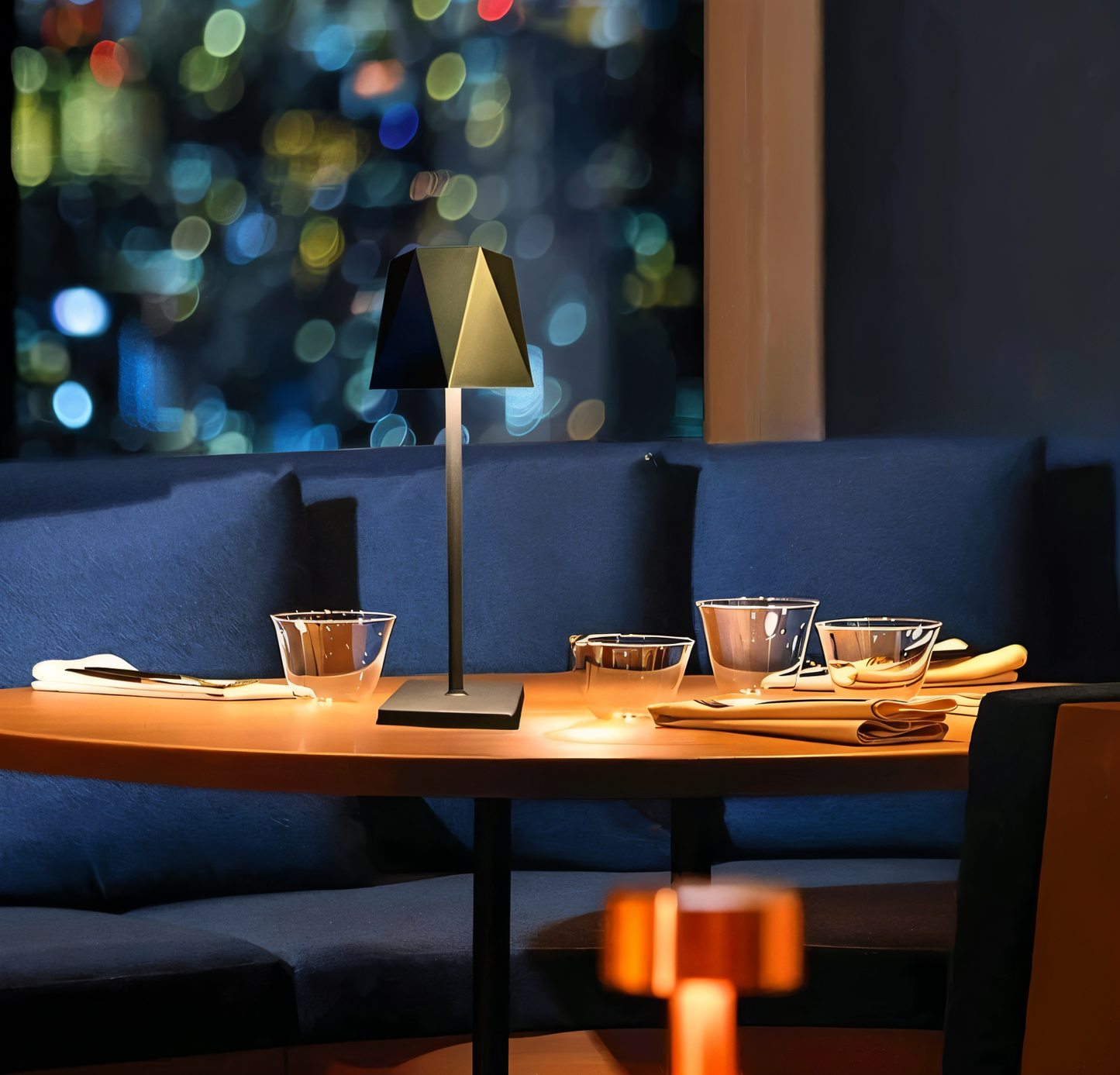 PolyGlow - Bärbar sexkantig LED-bordslampa - Vattentålig och uppladdningsbar