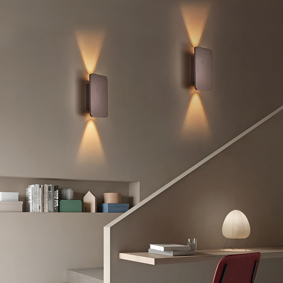 GlowForm Mini | Rektangulär LED-vägglampa i minimalistisk stil för varm atmosfär