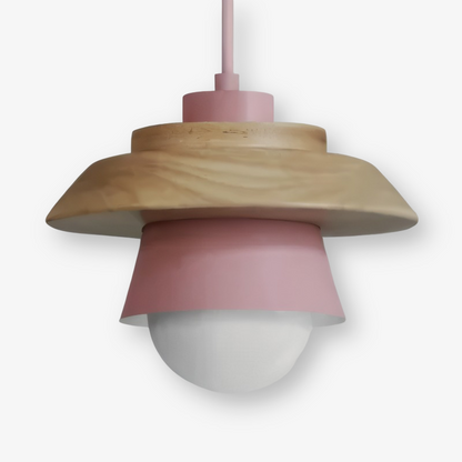 ScandiGlow Pendellampa – Nordisk LED Hänglampa i Trä &amp; Metall i Macaron-design