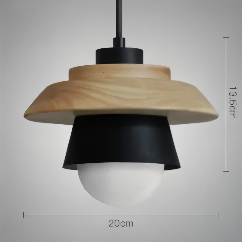 ScandiGlow Pendellampa – Nordisk LED Hänglampa i Trä &amp; Metall i Macaron-design