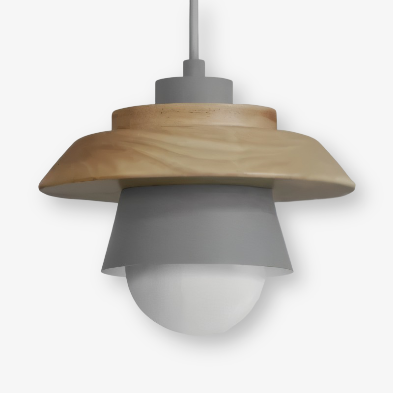 ScandiGlow Pendellampa – Nordisk LED Hänglampa i Trä &amp; Metall i Macaron-design