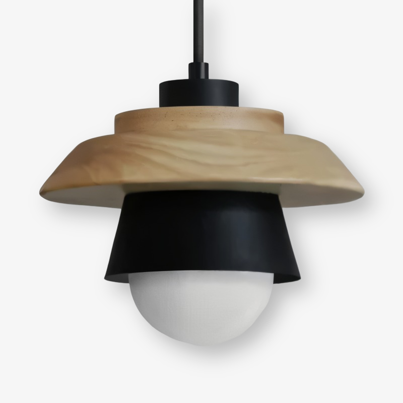 ScandiGlow Pendellampa – Nordisk LED Hänglampa i Trä &amp; Metall i Macaron-design