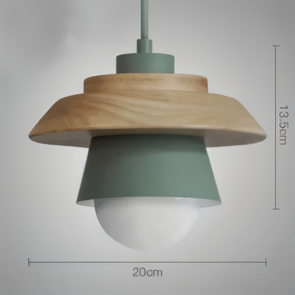 ScandiGlow Pendellampa – Nordisk LED Hänglampa i Trä &amp; Metall i Macaron-design