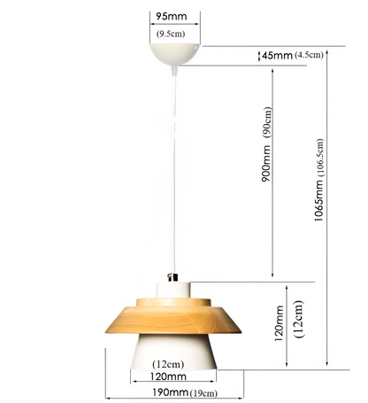 ScandiGlow Pendellampa – Nordisk LED Hänglampa i Trä &amp; Metall i Macaron-design